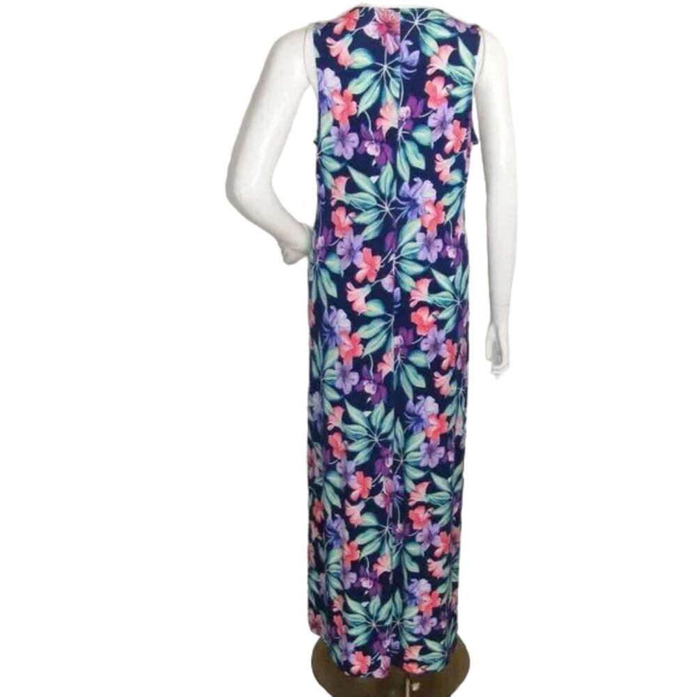 TOMMY BAHAMA Maxi Dress, L, Floral, Navy, Twist Front, Sleeveless - Picture 8 of 11